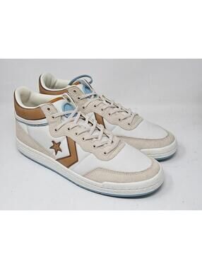 Converse Men’s 9 Sneakers Leather White Brown CONS Skate Fastbreak Pro SAMPLE